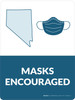 Masks Encouraged Nevada State Outline - Wall Sign
