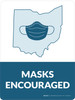 Masks Encouraged Ohio State Outline - Wall Sign