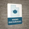 Masks Encouraged Utah State Outline - Wall Sign