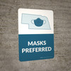 Masks Preferred Nebraska Outline State - Wall Sign