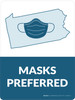 Masks Preferred Pennsylvania State Outline - Wall Sign Masks Preferred Pennsylvania State Outline - Wall Sign