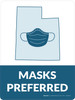 Masks Preferred Utah State Outline - Wall Sign