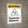Warning: Combustible Explosive Material - Wall Sign
