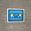 Social Distance And Face Covering Preferred Practicing Social Distancing Of 6 Feet And Wearing Face Covering Encouraged - Wall Sign