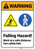 Warning: Falling Hazard Use Safety Belt - Wall Sign Warning: Falling Hazard Use Safety Belt - Wall Sign