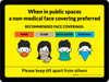 When In Public Spaces A Non-Medical Face Covering Preferred Mask Scarf Neck Gaiter Bandana Icons - Wall Sign When In Public Spaces A Non-Medical Face Covering Preferred Mask Scarf Neck Gaiter Bandana Icons - Wall Sign