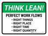 Think Lean: Perfect Work Flows Landscape - Wall Sign Think Lean: Perfect Work Flows Landscape - Wall Sign