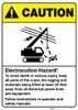 Caution: Electrocution Hazard Crane Rigging Follow Instructions ANSI - Wall Sign Caution: Electrocution Hazard Crane Rigging Follow Instructions ANSI - Wall Sign