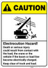 Caution: Electrocution Hazard Keep Clear Death or Injury Could Result ANSI - Wall Sign Caution: Electrocution Hazard Keep Clear Death or Injury Could Result ANSI - Wall Sign
