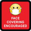 Face Covering Encouraged Red Square Circular - Floor Sign