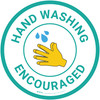 Hand Washing Encouraged With Emoticon Circular - Floor Sign