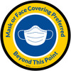 Mask Or Face Covering Preferred Beyond This Point With Mask Icon - Floor Sign Mask Or Face Covering Preferred Beyond This Point With Mask Icon - Floor Sign
