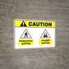 Caution: Pedestrian Activity Forklift Activity ANSI - Wall Sign