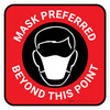 Mask Preferred Beyond This Point Square Red - Floor Sign