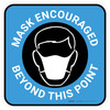 Masks Encouraged Beyond This Point Square Blue Square - Floor Sign