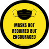 Masks Not Required But Encouraged Yellow - Floor Sign