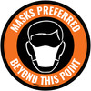 Masks Preferred Beyond This Point Red - Floor Sign