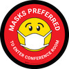 Masks Preferred To Enter Conference Room Red Round - Floor Sign