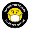 Masks Preferred To Enter Office Black Round - Floor Sign Masks Preferred To Enter Office Black Round - Floor Sign