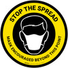 Stop The Spread Mask Encouraged Beyond This Point Yellow Black - Floor Sign