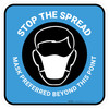 Stop The Spread Mask Preferred Beyond This Point Blue Square - Floor Sign