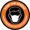 Stop The Spread Mask Preferred Beyond This Point Orange - Floor Sign