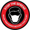 Stop The Spread Mask Preferred Beyond This Point Red With Icon - Floor Sign