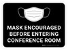 Mask Encouraged Before Entering Conference Room Black Rectangular - Floor Sign