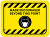 Mask Encouraged Beyond This Point Yellow With Icon Rectangular - Floor Sign