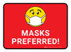 Masks Preferred Red Rectangular - Floor Sign