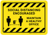 Social Distancing Encouraged Maintain A Healthy Office Rectangular - Floor Sign Social Distancing Encouraged Maintain A Healthy Office Rectangular - Floor Sign