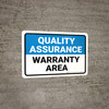 Quality Assurance: Warranty area Landscape - Wall Sign