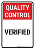 Quality Control: Verified Portrait - Wall Sign Quality Control: Verified Portrait - Wall Sign