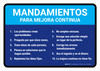 Commandments for Continuous Improvement Spanish Landscape - Wall Sign