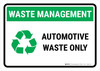 Waste Management: Automotive waste Landscape - Wall Sign Waste Management: Automotive waste Landscape - Wall Sign