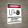 Danger: Exposed Electrical Equipment Access Qualified Personnel With Graphic - Wall Sign