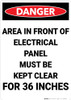 Danger: Keep Electrical Panel Clear Portrait - Wall Sign