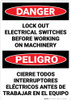 Danger: Lock Out Electrical Switches Bilingual Spanish - Wall Sign