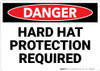 Danger: Hard Hat Protection Required - Wall Sign
