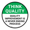 Think Quality: Quality Improvement Is A Never Ending Process Circular - Floor Sign