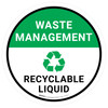 Waste Management: Recyclable Liquid Round - Floor Sign