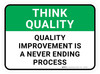 Think Quality: Quality Improvement Is A Never Ending Process Rectangular - Floor Sign Think Quality: Quality Improvement Is A Never Ending Process Rectangular - Floor Sign