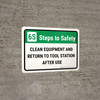 6S Steps: To Safety Clean Equipment And Return Landscape - Wall Sign 6S Steps: To Safety Clean Equipment And Return Landscape - Wall Sign