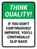 Think Quality: If You Don't Continuously Improve Portrait - Wall Sign