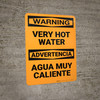 Warning: Very Hot Water Bilingual Spanish - Wall Sign Warning: Very Hot Water Bilingual Spanish - Wall Sign