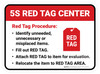 5S Red Tag Center Rectangle - Floor Sign 5S Red Tag Center Rectangle - Floor Sign