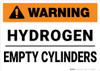 Warning: Hydrogen Empty Cylinders - Wall Sign Warning: Hydrogen Empty Cylinders - Wall Sign