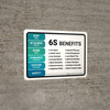 6S Lean Benefits Landscape - Wall Sign