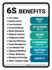 6S Lean Benefits Portrait - Wall Sign