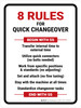 8 Rules For Quick Changeover Portrait - Wall Sign 8 Rules For Quick Changeover Portrait - Wall Sign